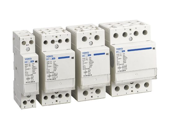 qualidade  3 Mini Modular Din Rail Mounted Contactor 2 Pole 25A 63A Household 4 Pole Fábrica